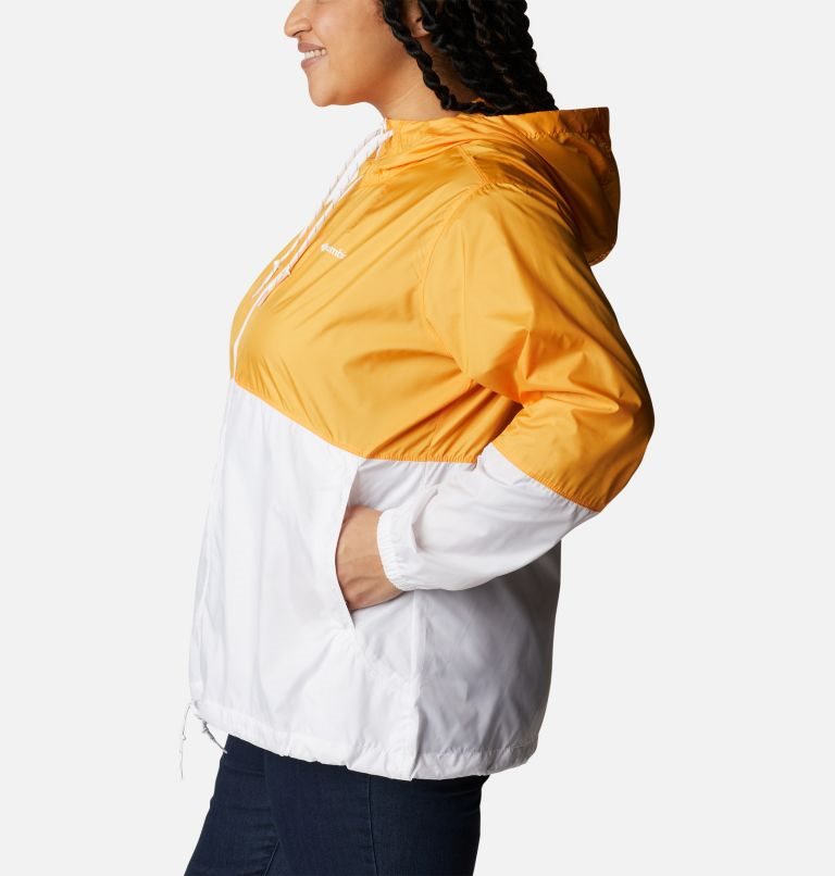 Women's Columbia Flash Forward Windbreaker Jackets Mango / White | Plus Size CA-N1463